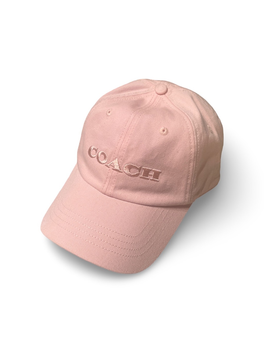 Coach Light Pink Embroidered Logo Cap